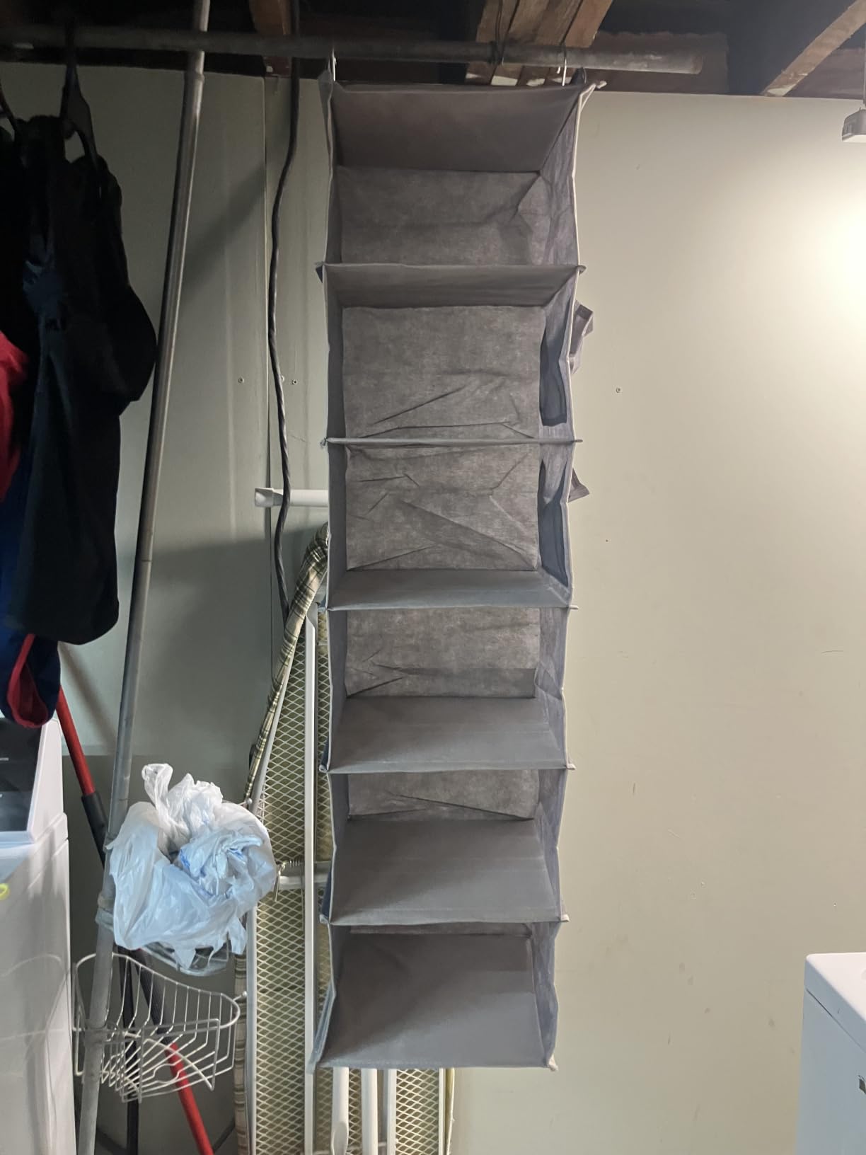 YOUDENOVA Hanging Closet Organizer and Storage, 6-Shelf Closet Hanging Storage Shelves, Grey customer photo 2