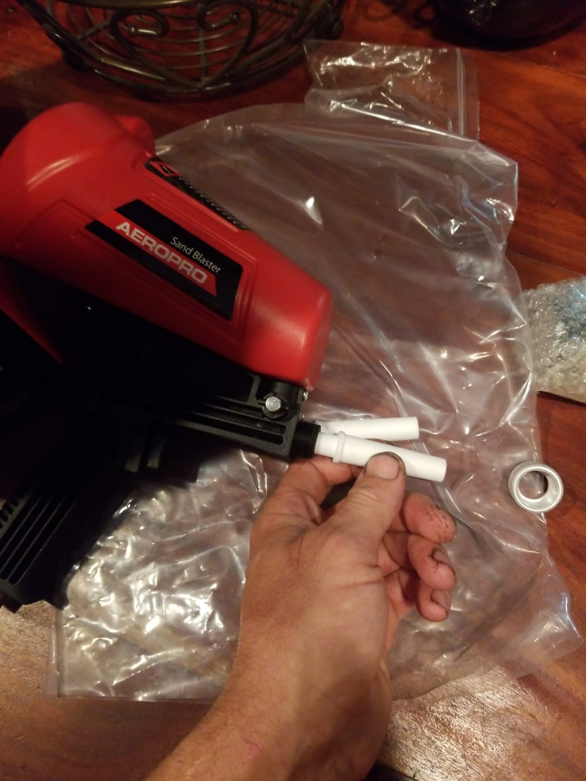 TCP Global Gravity Feed Sand Blaster Gun Kit | Air Compressor Sandblaster, 2 Ceramic Nozzles & Regulator - Abrasive Media & Soda Blaster - Rust, Metal, & Paint Removal customer photo 2