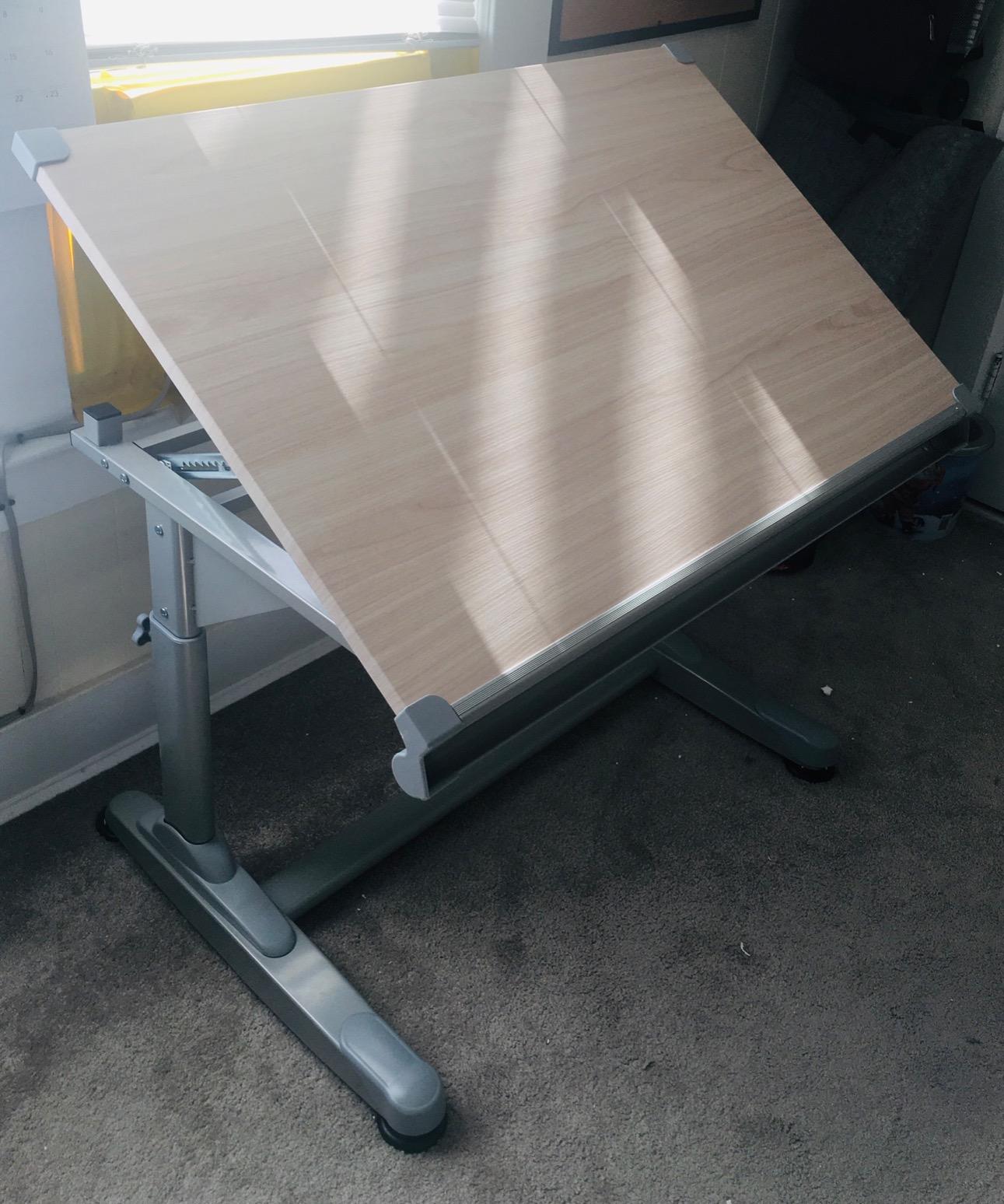 Stand Up Desk Store Adjustable Height and Angle Drafting Table Drawing Desk with Large Surface (Black Frame/Black Top, 40