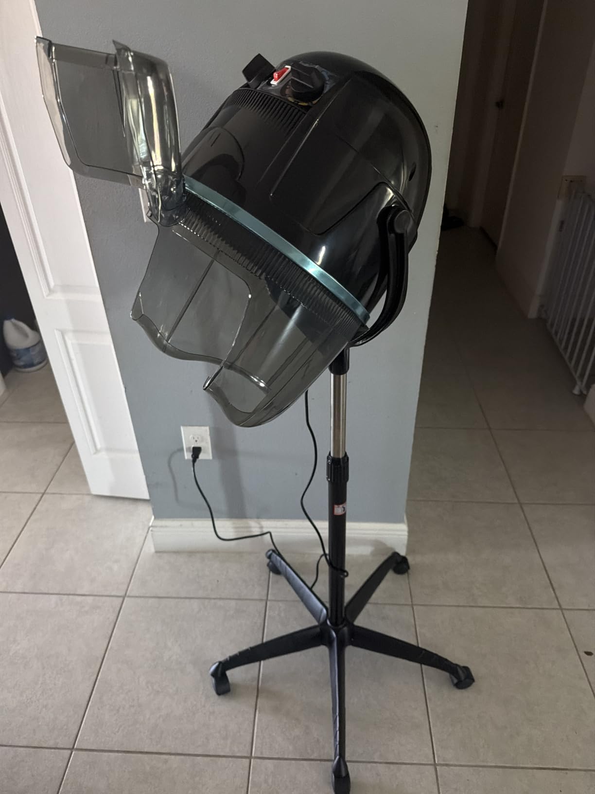 Y-NOT Professional Hairdryer Height Adjustable Hooded Stand Up Bonnet Hair Dryer, Floor Standing Rolling Base with Wheels for Beauty Salon Equipment Home Spa customer photo 1