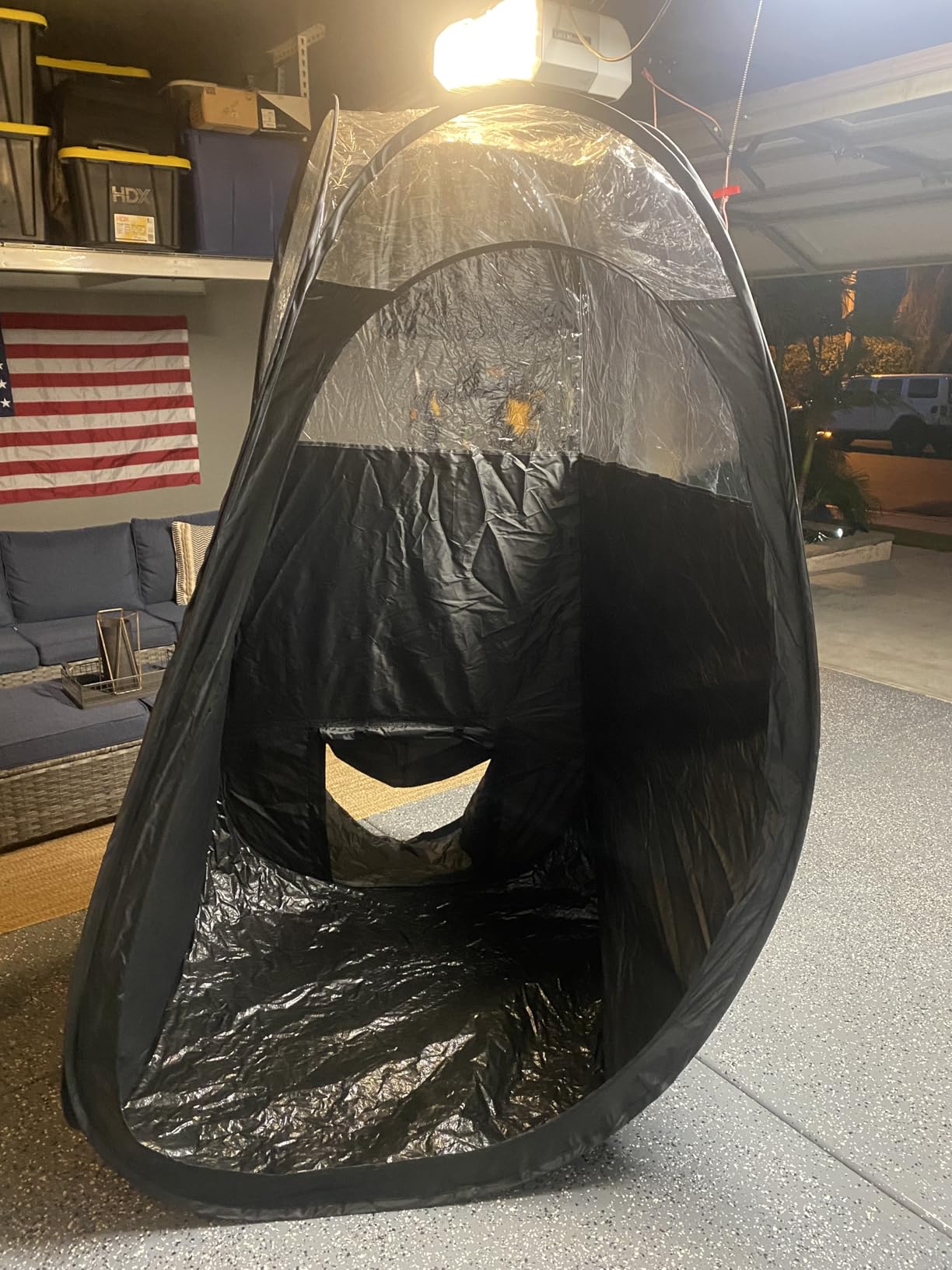 Large Deluxe Spray Tan Tent - Pop Up Tent Portable Tanning Booth with Carry Case - Clear Window for Perfect Spray Tanning - Extraction Fan Opening - Easy Clean Spray Tan for Home & Salon customer photo 1