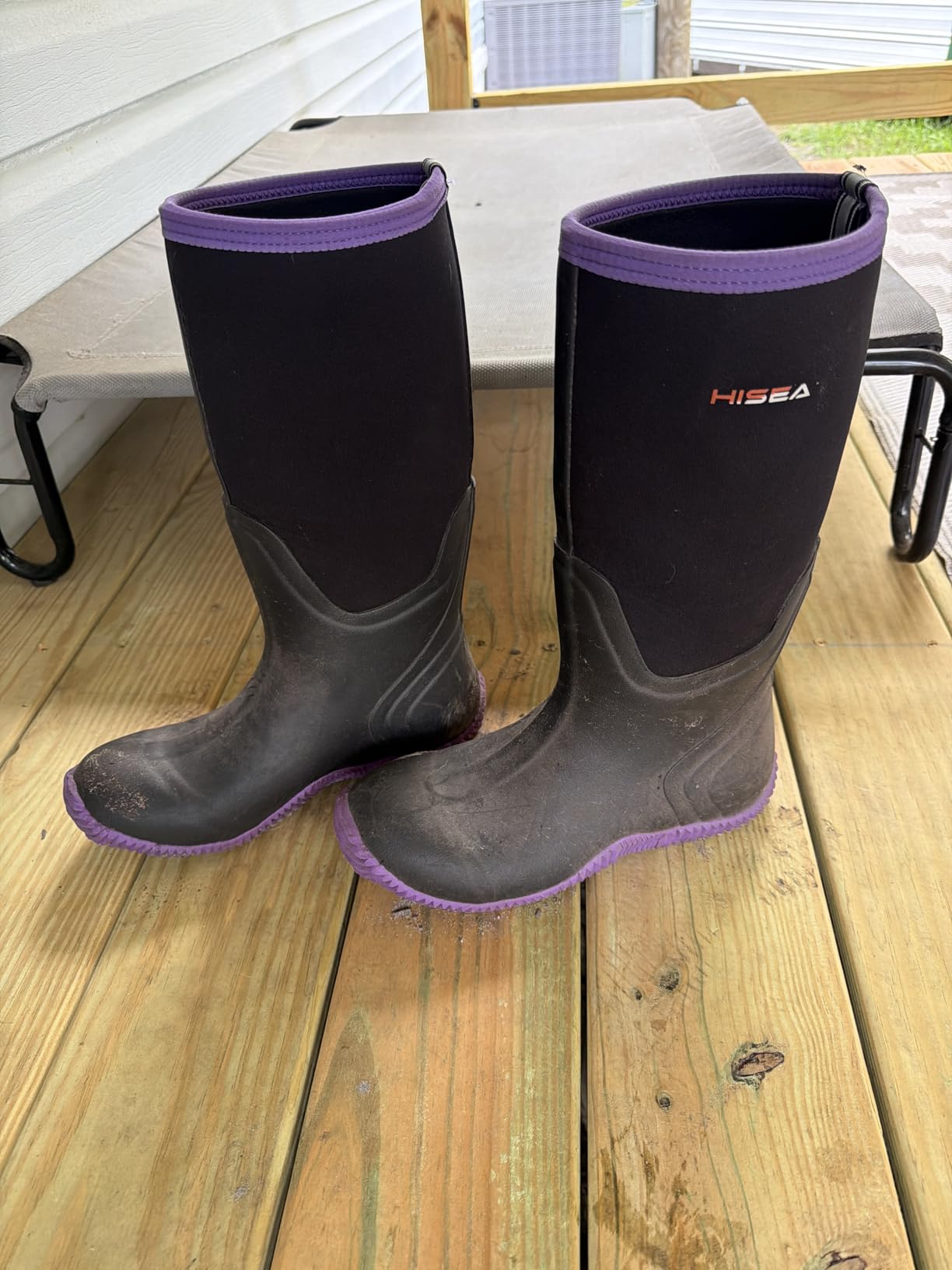 HISEA Women's Rain Boots Waterproof Insulated Neoprene Rubber Mud Boots | Tall Knee High Work Boots Anti-Slip Outdoor Hunting Garden Farm Yard Barn Boots, Size 6-11 customer photo 2