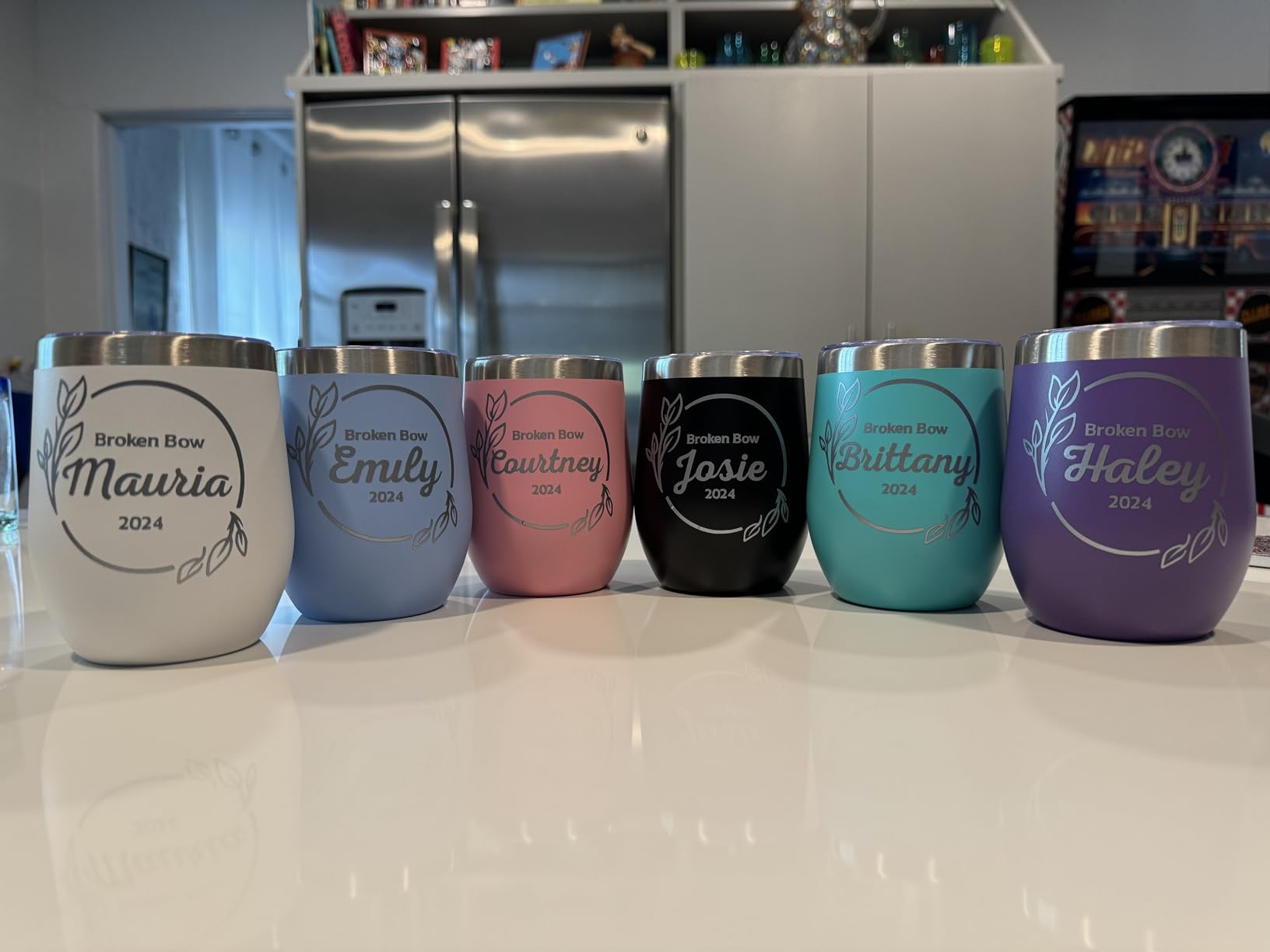 6 Pack 12 oz Stainless Steel Wine Tumbler with Lids, Double Wall Vacuum Insulated Travel Cup Including 6 Straws Set for Coffee, Cocktail, Drink, Tea and Beer (Assorted Colors) customer photo 2