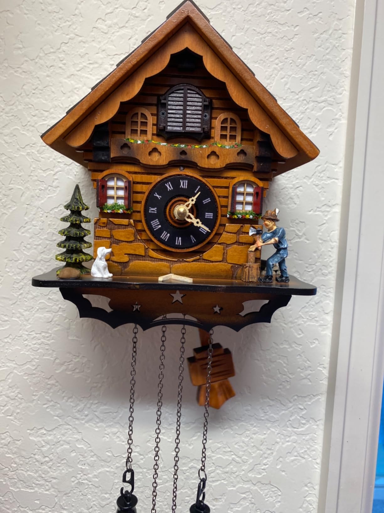 Kintrot Cuckoo Clock Traditional Black Forest Clock Antique Wooden Pendulum Quartz Wall Clock customer photo 2
