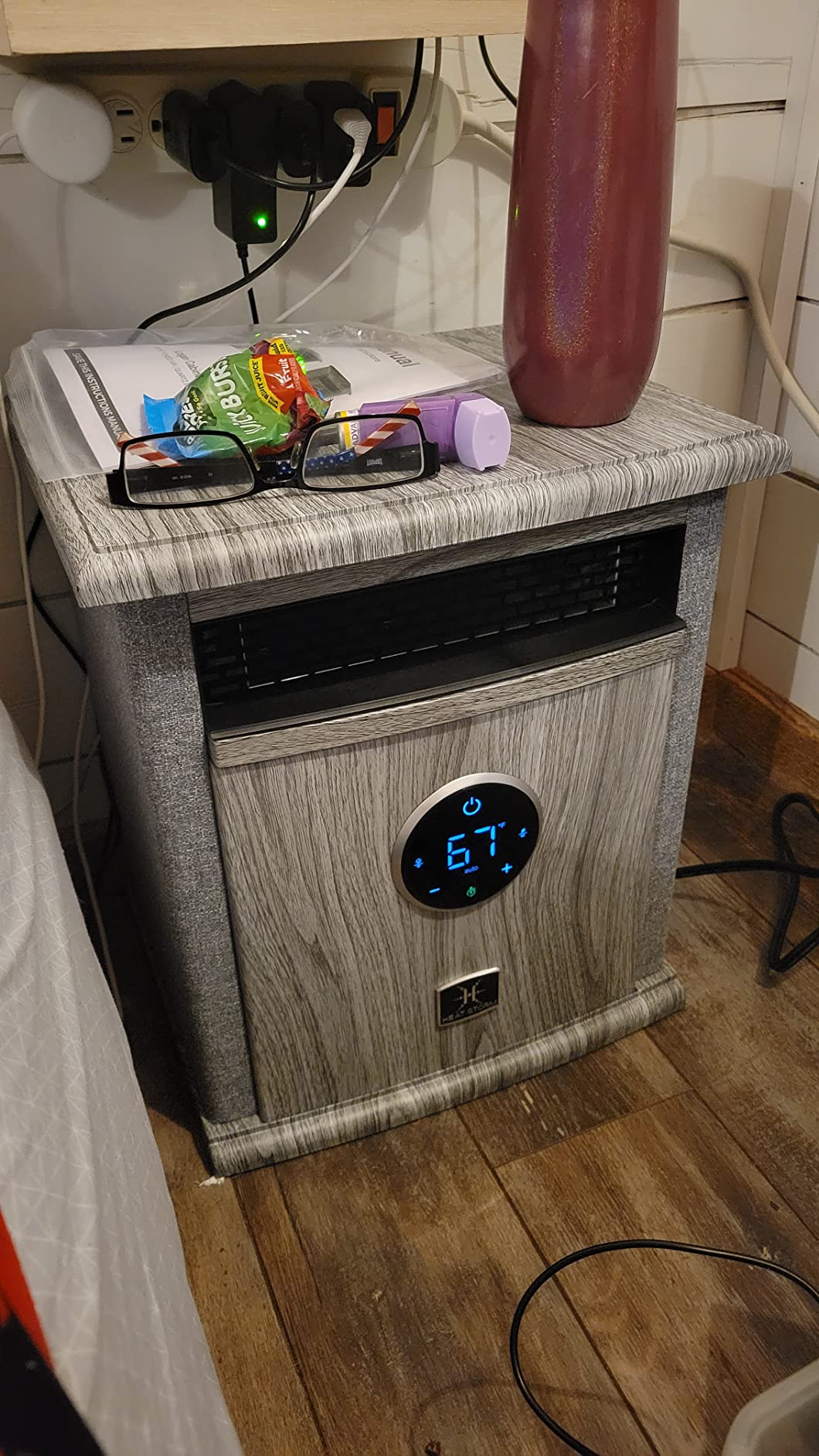 Heat Storm Portable Electric Space Heater, 1500-Watt Cabinet Infrared Quartz Element Heater with Digital Thermostat and Remote (Beige) customer photo 1
