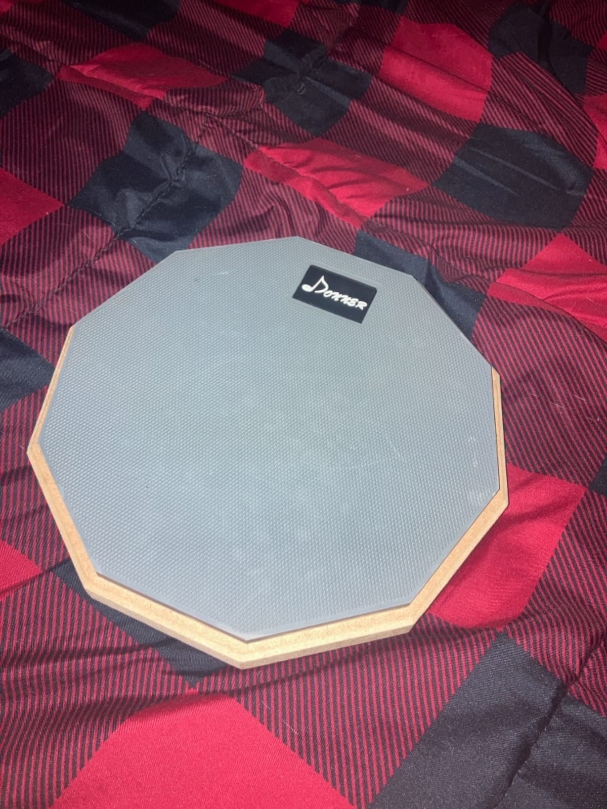 Donner 12 Inches Drum Practice Pad Silent Drum Pad Set Gray 2-Sided With Drum Sticks customer photo 2