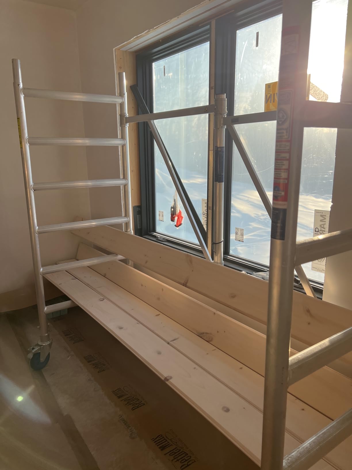 ASC Group A-Line Aluminum Scaffold Basic | Folding Tower with Hatch | 500 lbs Load Capacity | 3'2