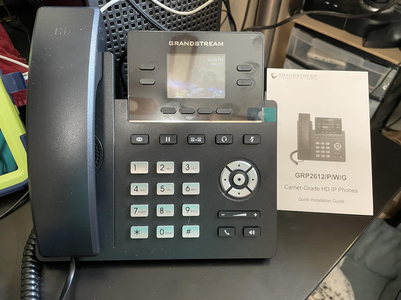 Grandstream GRP2612W IP Phone | 4 Lines, 4 SIP Accounts | 2.4-Inch Color Display | Wi-Fi 5 | Dual-Port 10/100 Ethernet with Integrated PoE customer photo 1
