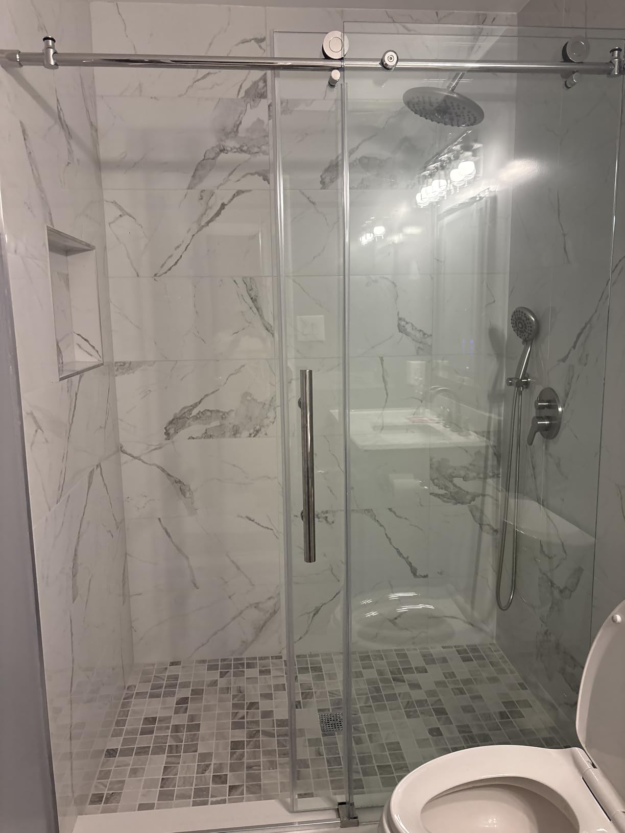 Woodbridge Frameless Sliding Shower Door, 56