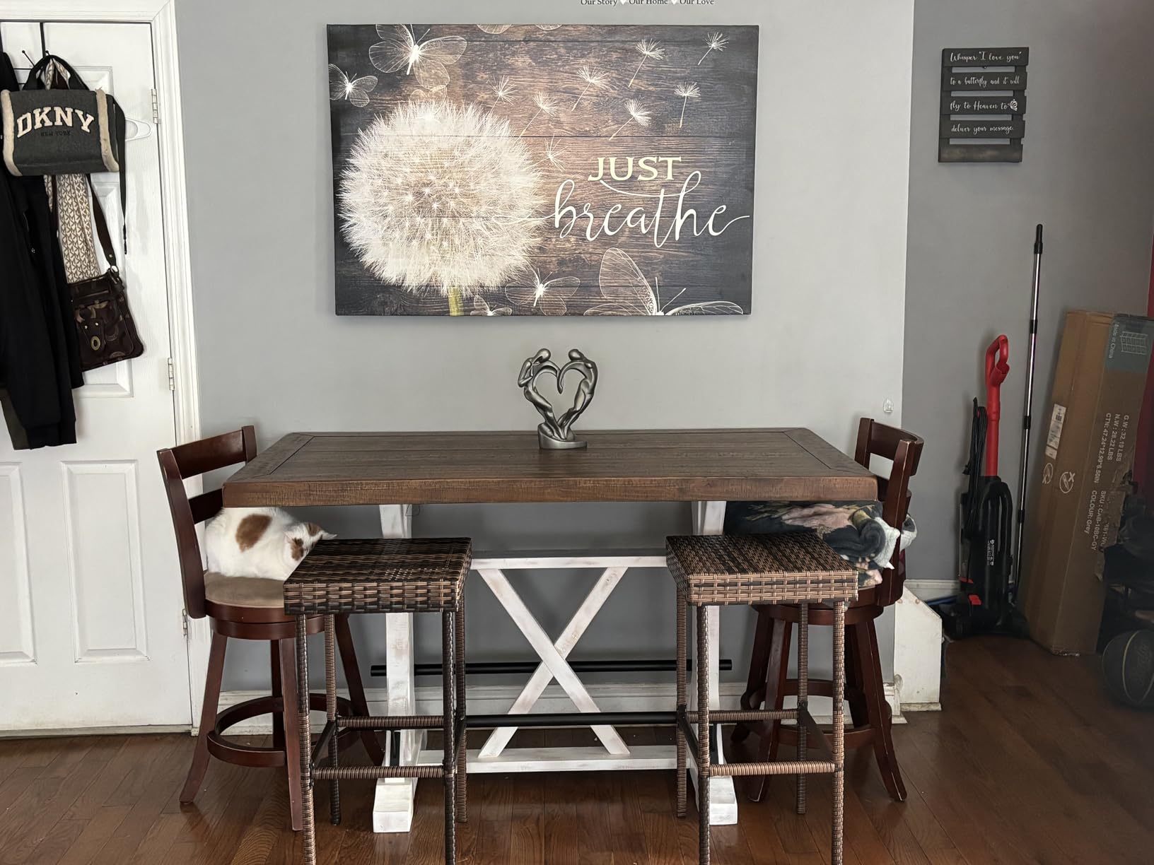 Signature Design by Ashley Farmhouse Counter Height Dining Table, White customer photo 2