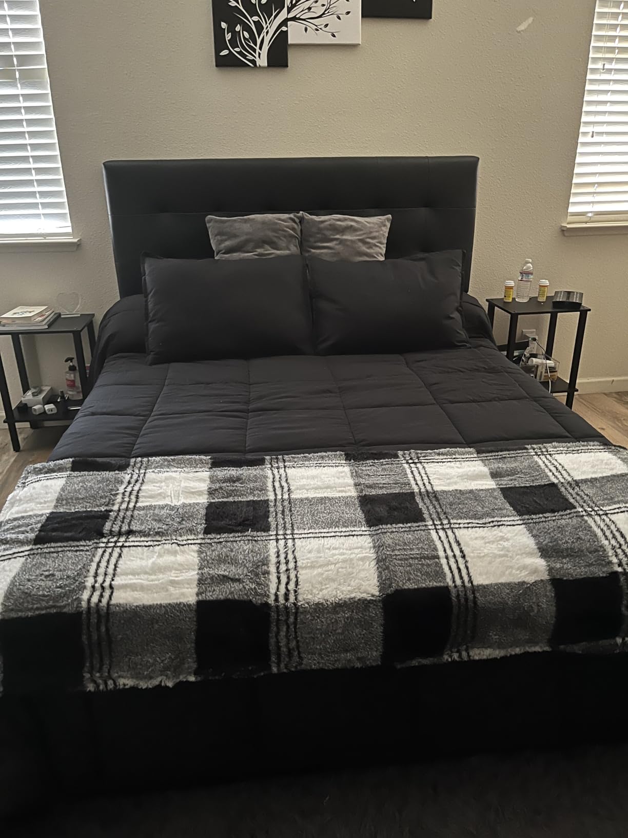 PAVILIA Sherpa Throw Blanket for Couch Sofa Bed, Slate Dusty Blue 50x60 | Fluffy Plush 320 GSM Fleece Microfiber, Lightweight Soft Cozy Reversible Shaggy, All Season Home Decor, Winter Holiday Gift customer photo 1