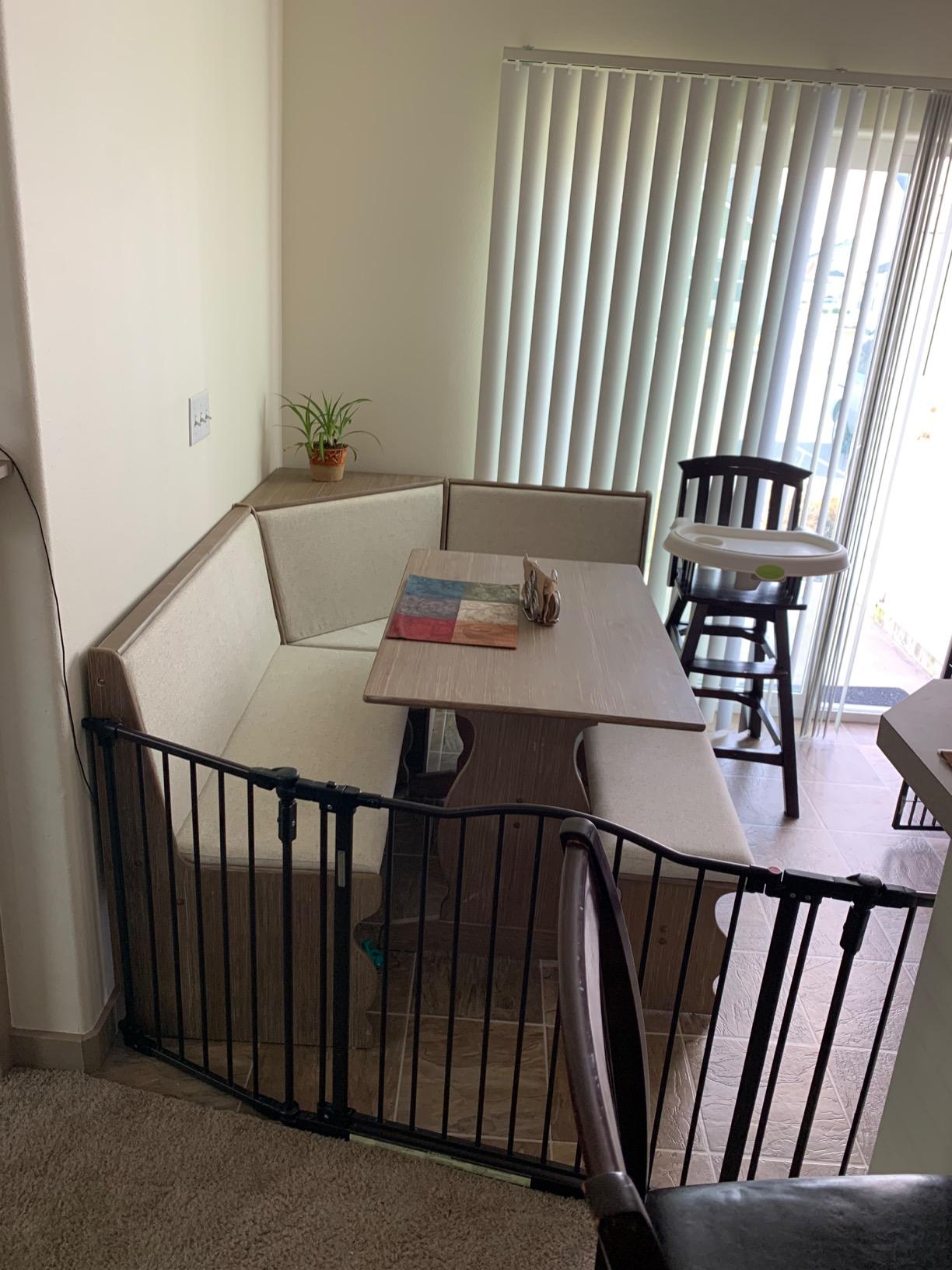 Linon Natasha Transitional Wood Corner Nook Dining Set with Upholstered Seats, Some Assembly Required, Seats up to 5 People, in Brown Finish customer photo 2