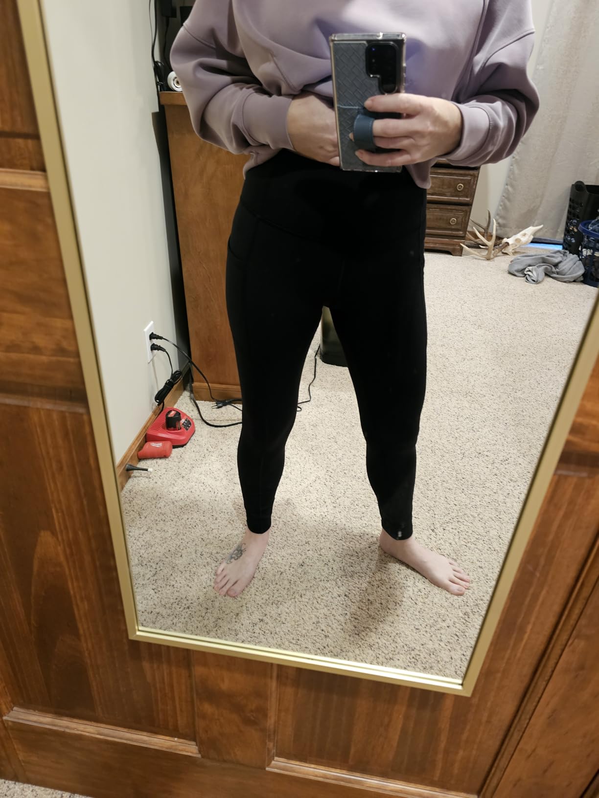 Fleece Lined Leggings with Pockets for Women Thermal Leggings Warm Leggings Women Winter High Waisted Yoga Pants customer photo 2