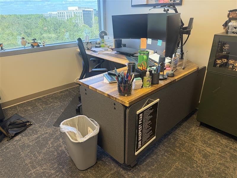 VIVO Gray Clamp-on 60 x 24 in Privacy Panel, PP-1-V060G | Sound Absorbing PET Partition, Above or Below Desk Office Divider, Sturdy C-Clamp customer photo 2