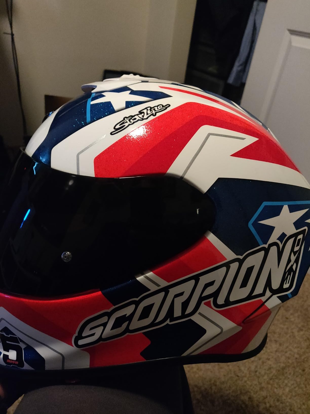 ScorpionEXO R1 Air Full Face Motorcycle Helmet with Pinlock Shield and Bluetooth Ready Speaker Pockets DOT ECE Solid customer photo 1