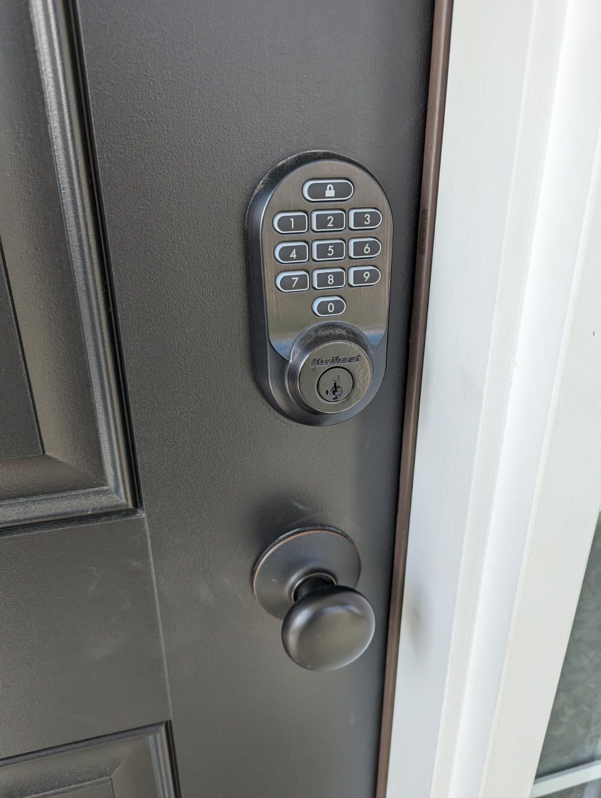 Kwikset Halo Wi-Fi Enabled Smart Lock Deadbolt with Keypad and SmartKey Backup, Satin Nickel Finish customer photo 2