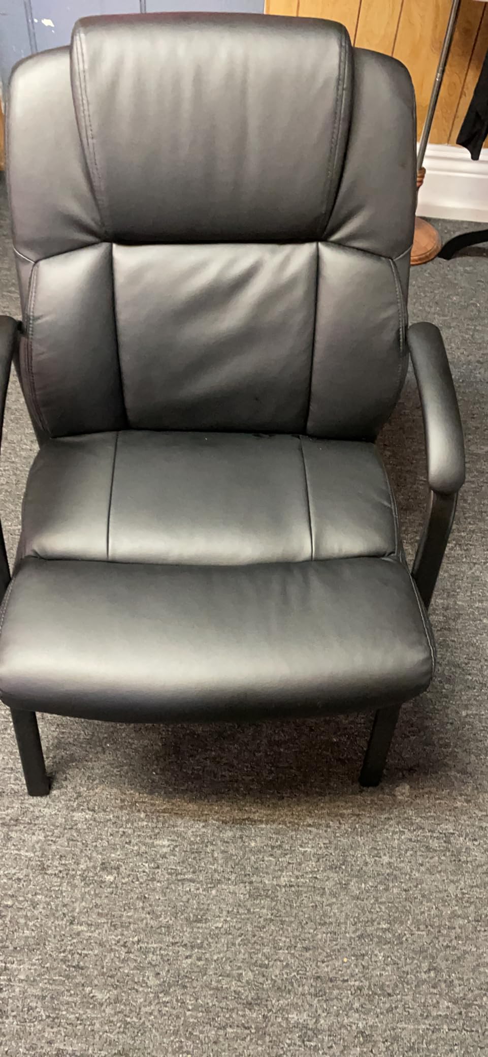CLATINA Leather Guest Chair with Padded Arm Rest for Reception Meeting Conference and Waiting Room Side Office Home Black 4 Pack customer photo 1