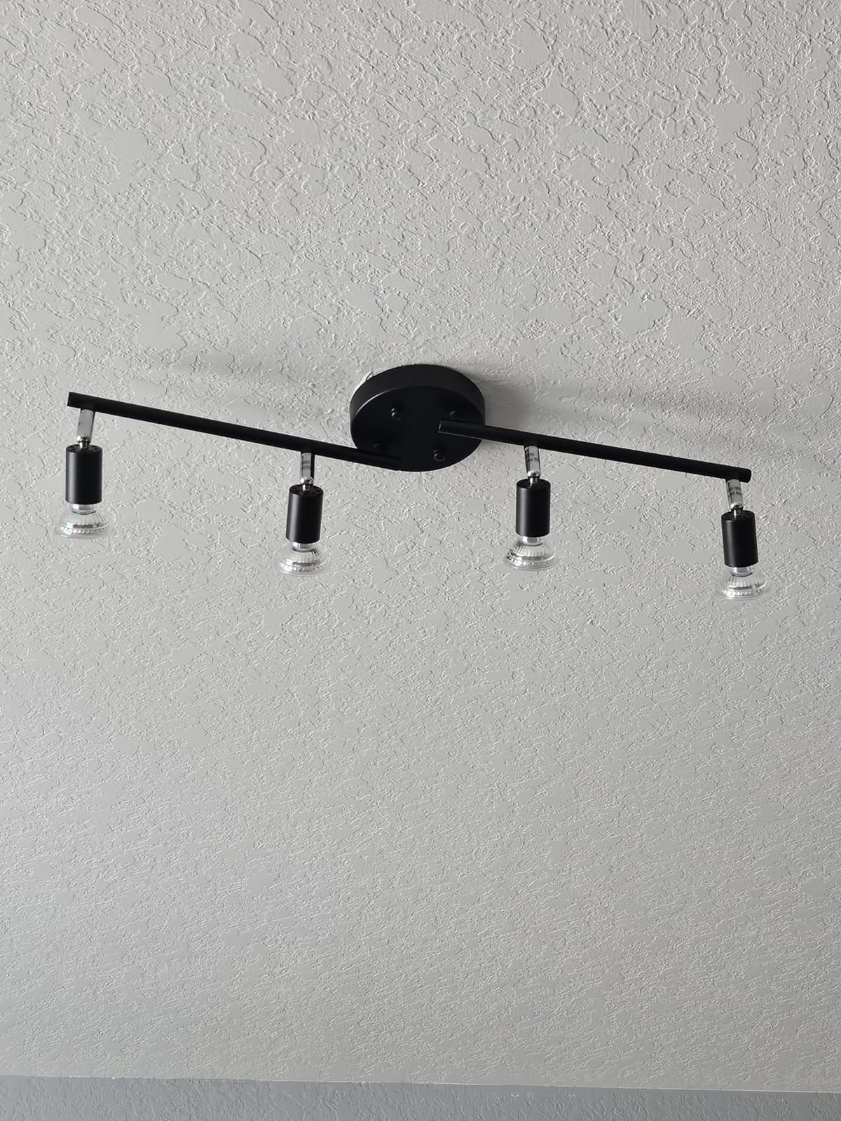LED 6 Light Track Lighting Kit, 46.5'' Matt Nickel 6 Way Ceiling Spot Lighting, Flexibly Rotatable Head, Modern Track Light Included 6 x LED GU10 Bulb (4W, Daylight White 5000K, 400LM) customer photo 1