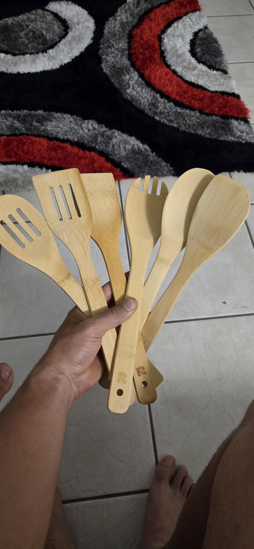 Riveira Bamboo Cooking Spoons 6-Piece - Wooden Cooking Utensils Set with Wooden Spoons for Cooking & Spatulas - Premium Kitchen Utensils Set customer photo 2