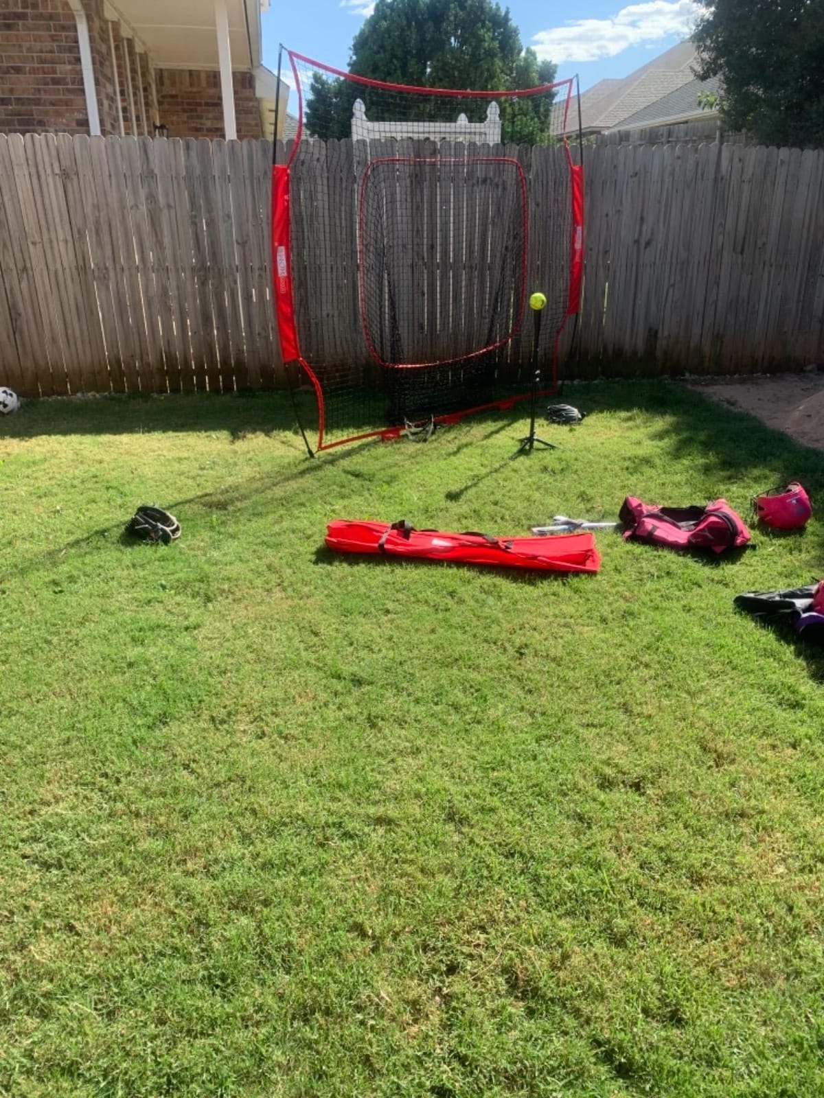 VIVOHOME Baseball & Softball Training Net with Batting Tee, 7 x 7 ft. | Height-Adjustable Tee, Aluminum Frame, Large Sock Net, Durable 7-Ply Mesh customer photo 1