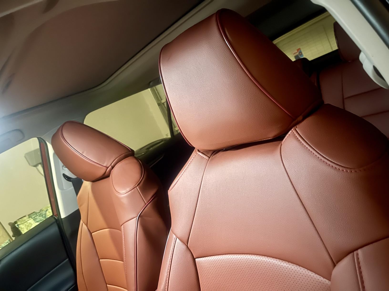 EKR Rav4 Seat Covers Custom Fit for Toyota Rav4(Gasoline) 2019 2020 2021 2022 2023 2024 2025 LE/XLE/XLE Premium/Limited,Leather Car Seat Cover Full Set for SUV,Faux Leather(Black) customer photo 1