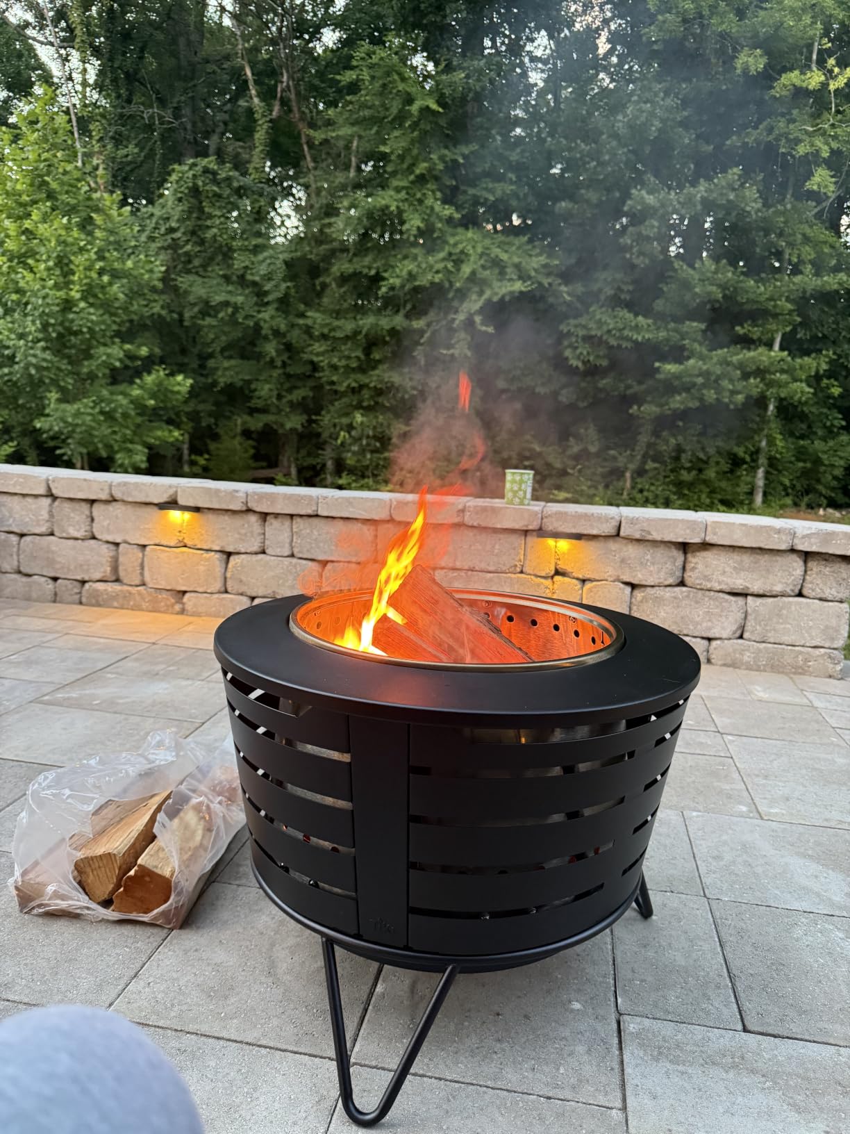 TIKI Patio Smokeless Fire Pit, 25 in Wood Burning Fire Pit with Cover | Black, 25-Inch, Stainless Steel, Wood-Burning, For Backyards and Patios, Includes Cover, Removable Ash Pan, Stand Included customer photo 2