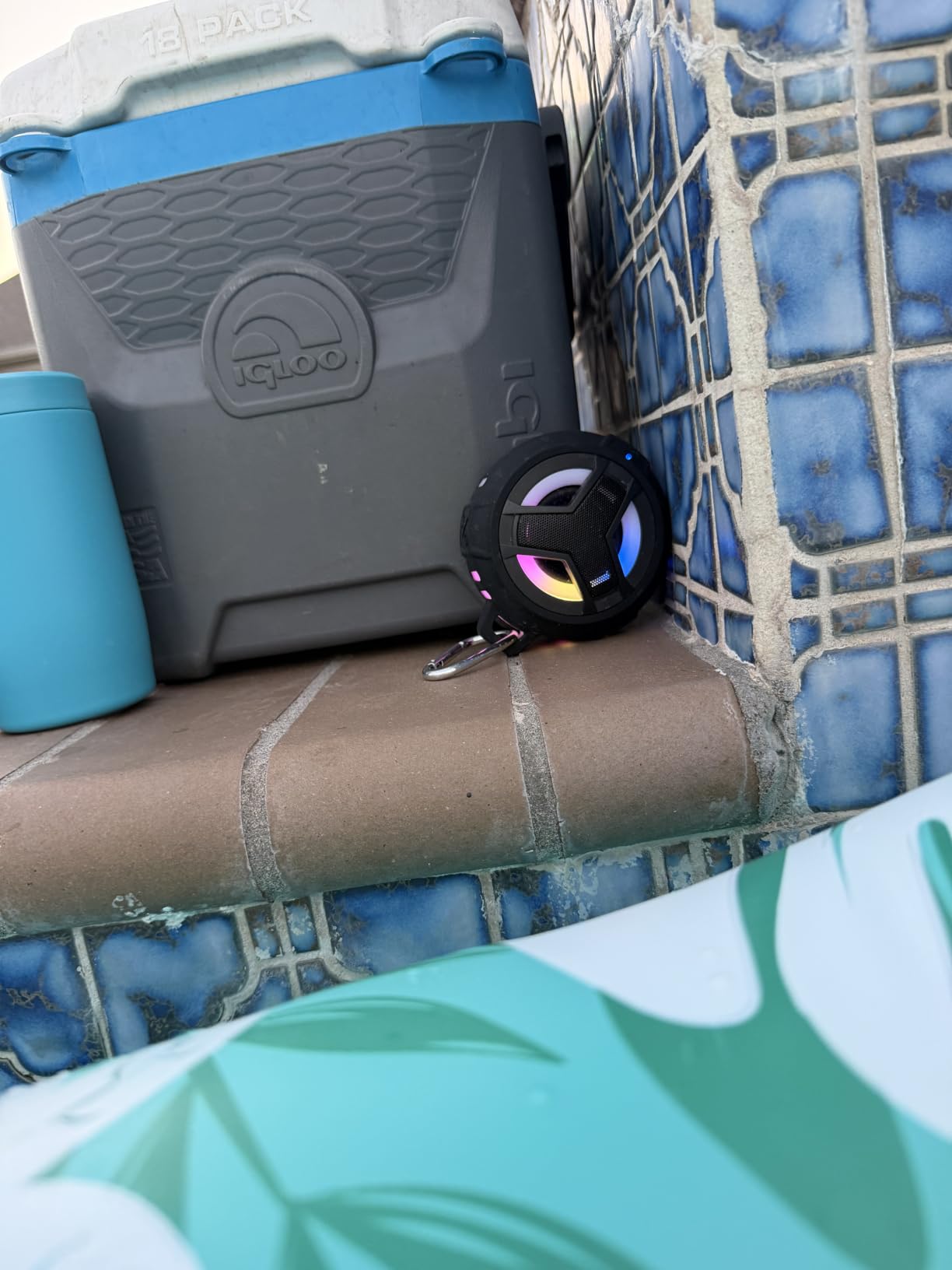 EBODA Bluetooth Shower Waterproof Speaker Portable Gifts for Kayak Teens | IP67 Small Mini Speakers with LED Light, Floating, 2000mAh, True Wireless Stereo for Hiking, Beach, Stuff for Boys Men-Black customer photo 1