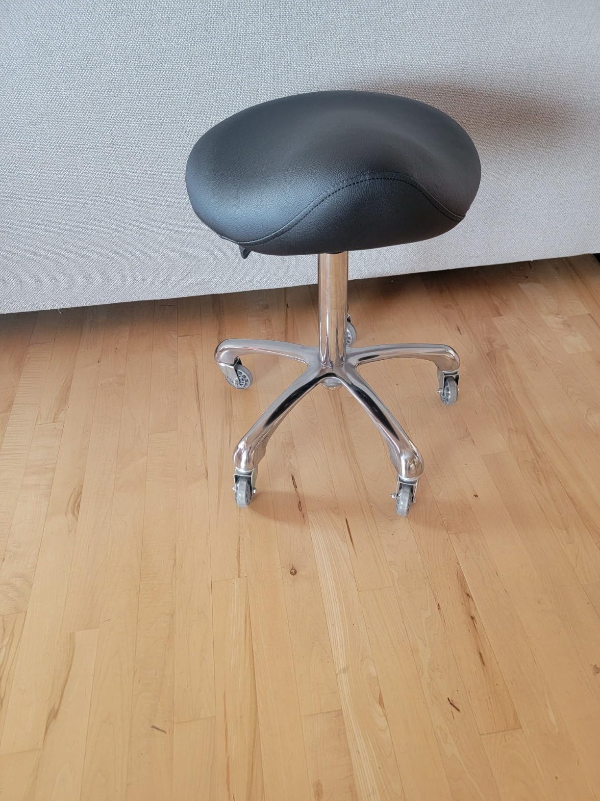 Professional Saddle Stool with Wheels Ergonomic Swivel Height Adjustable for Clinic Dentist Beauty Salon Tattoo Office (Camel) customer photo 2