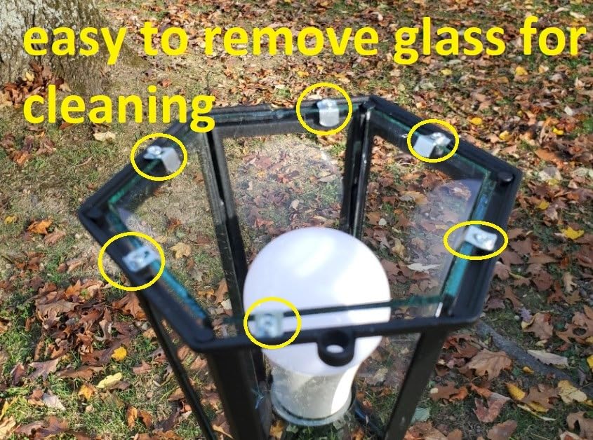 WISBEAM Outdoor Post Light, Pole Lantern, E26 Base 60W Max, Aluminum Housing Plus Glass, Wet Location Rated, ETL Qualified, Bulbs not Included, Black customer photo 1