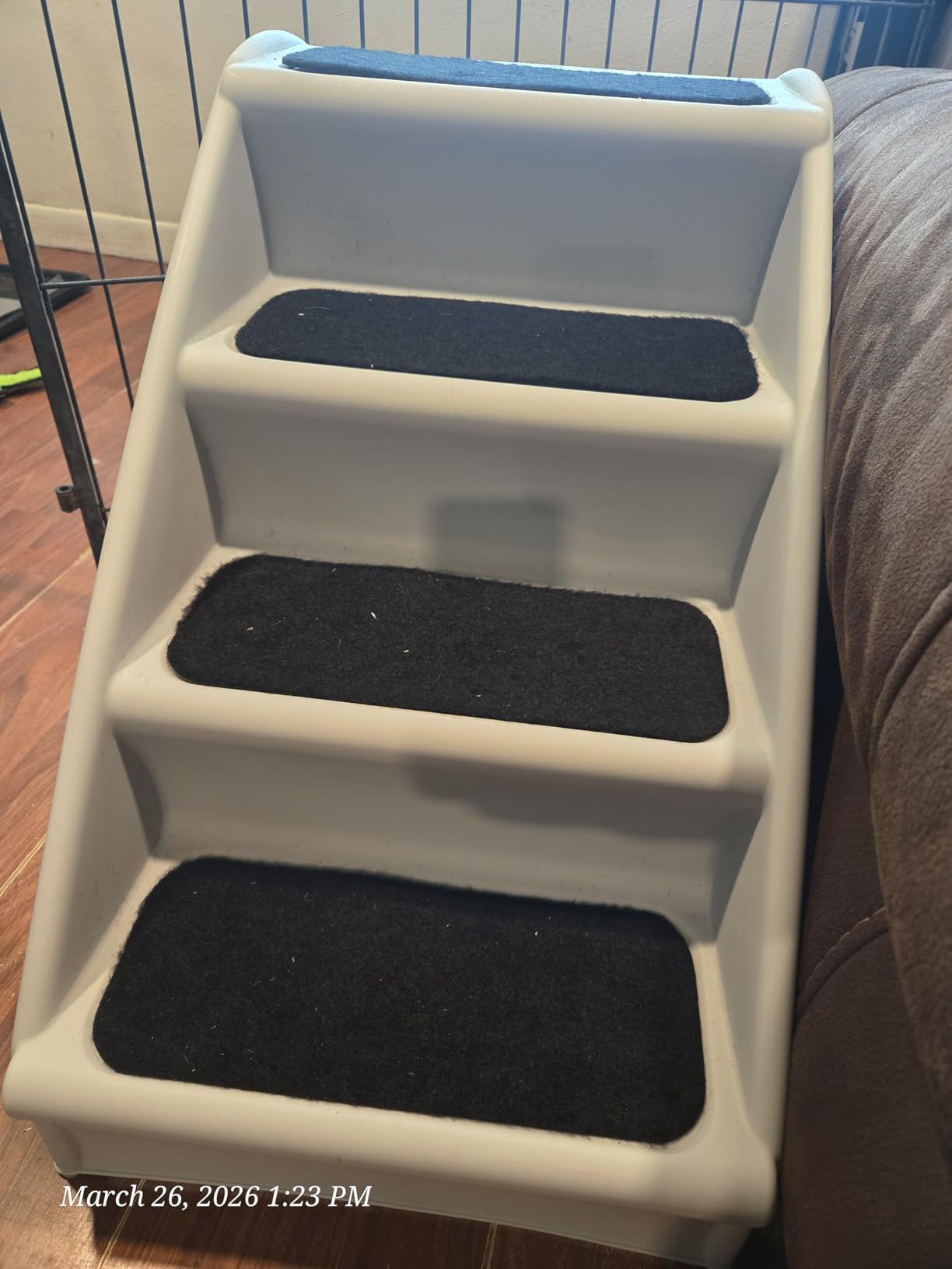 PetSafe CozyUp Folding Dog Stairs, Portable Indoor/Outdoor Pet Steps for Bed, Couch & Car, Grey, 25 Inch | Portable & Foldable 4-Step Stairs, Non-Skid Feet, Side Rails, Dog Steps for Bed, for Dogs up to 200 Lb customer photo 2