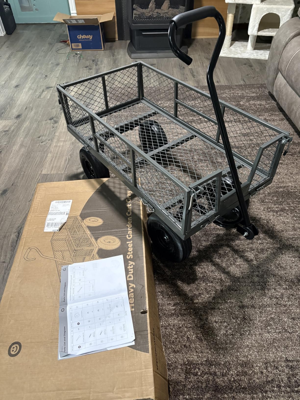 VIVOHOME Heavy Duty 880 Lbs 4.5 Cu Ft Mesh Steel Garden Cart Utility Wagon customer photo 1