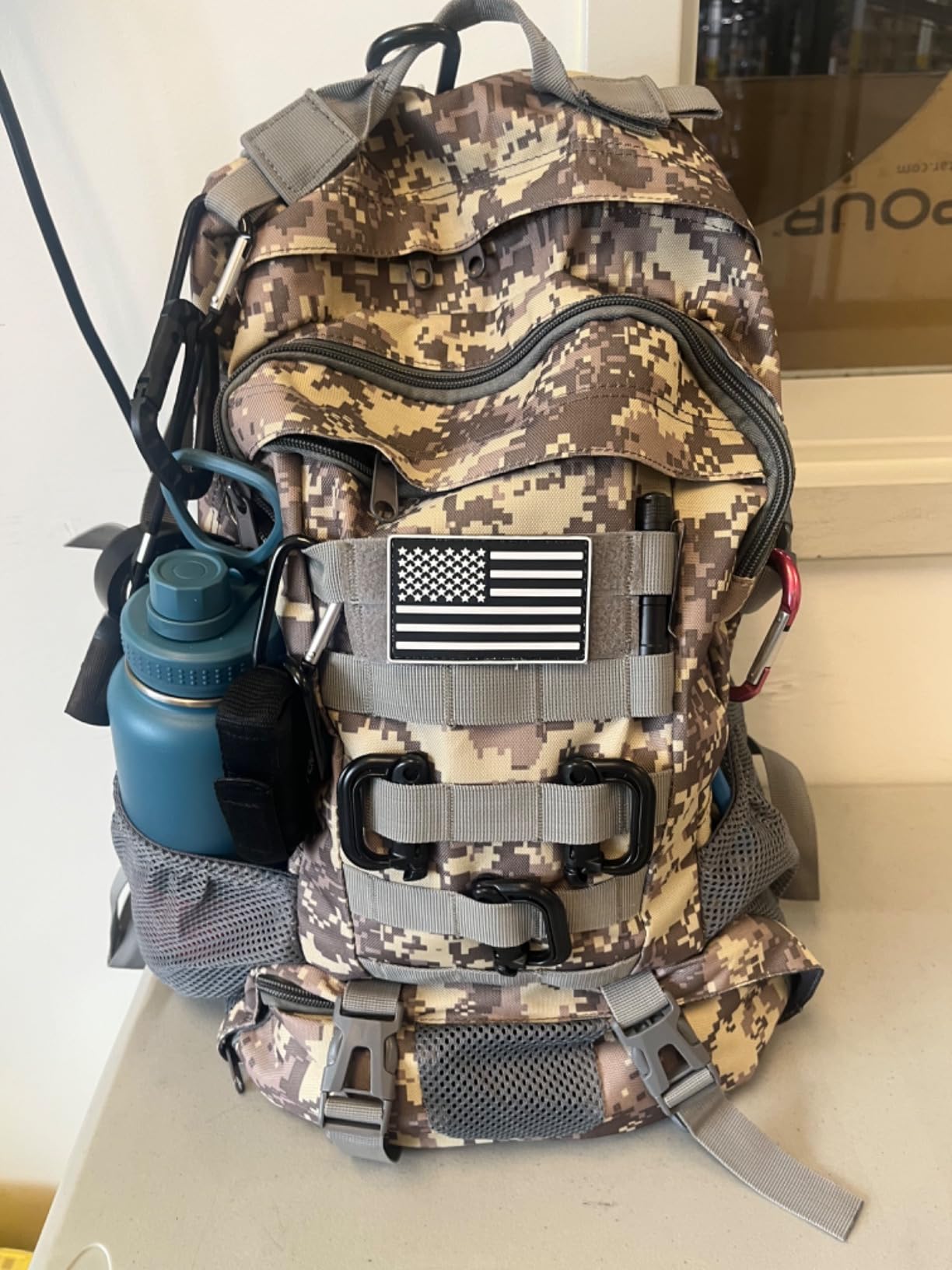 Jueachy Tactical Backpack for Men Hiking Day Pack Molle Military Rucksack Waterproof 30L EDC Bag with USA Flag Patch customer photo 2