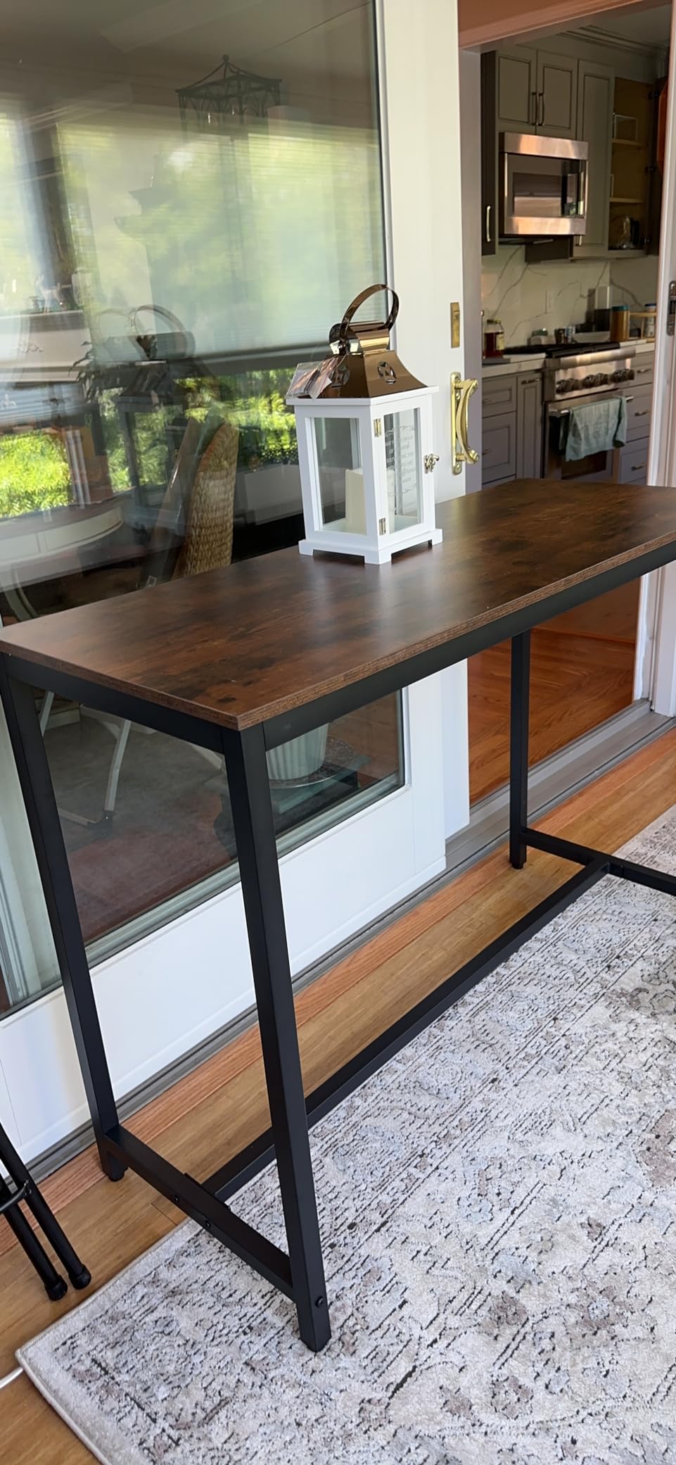 HOOBRO Bar Table, Rectangular Pub Table, 47.2