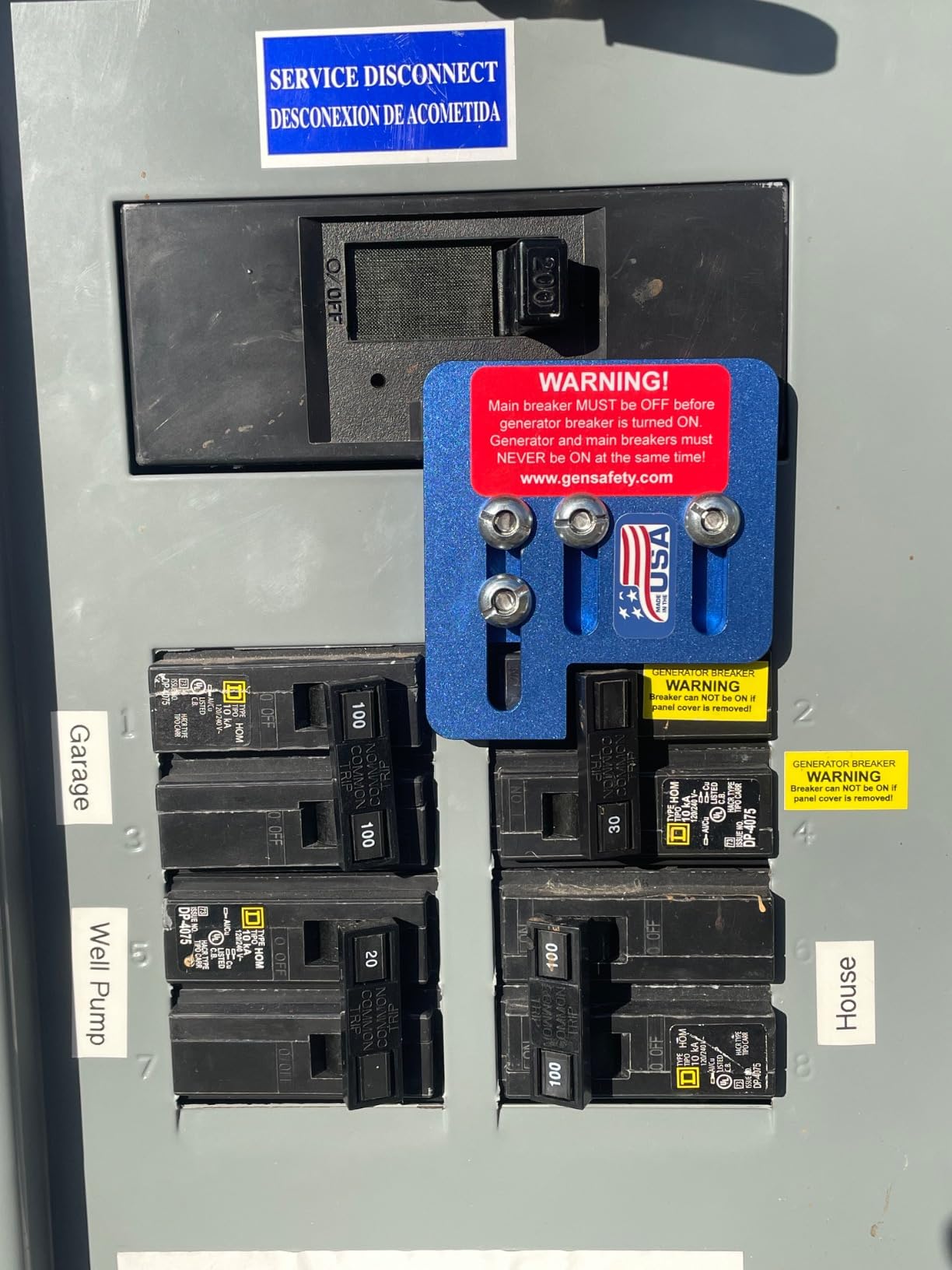 NSD200A Square D Generator Interlock Kit QO and Homeline - Anodized customer photo 1