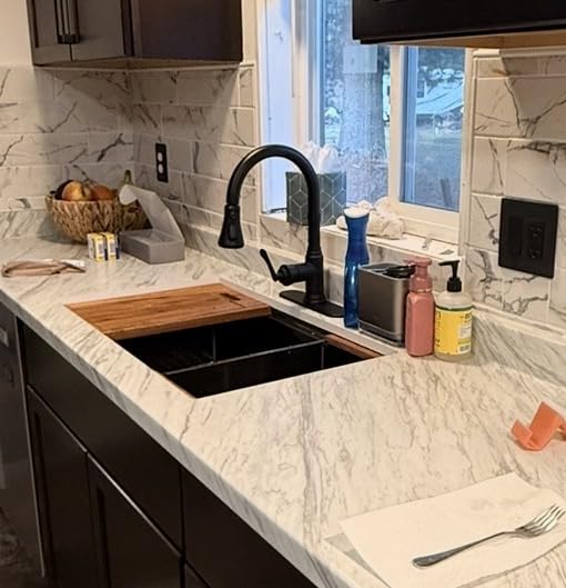 Sarlai 33 Kitchen Sink Undermount 33 x 19 Inch Undermount Sink Workstation | Premium 16 Gauge Stainless Steel Deep Single Bowl Under Counter Kitchen Sinks Basin 33x19x10 Round Corner, Durable, Easy Clean customer photo 1