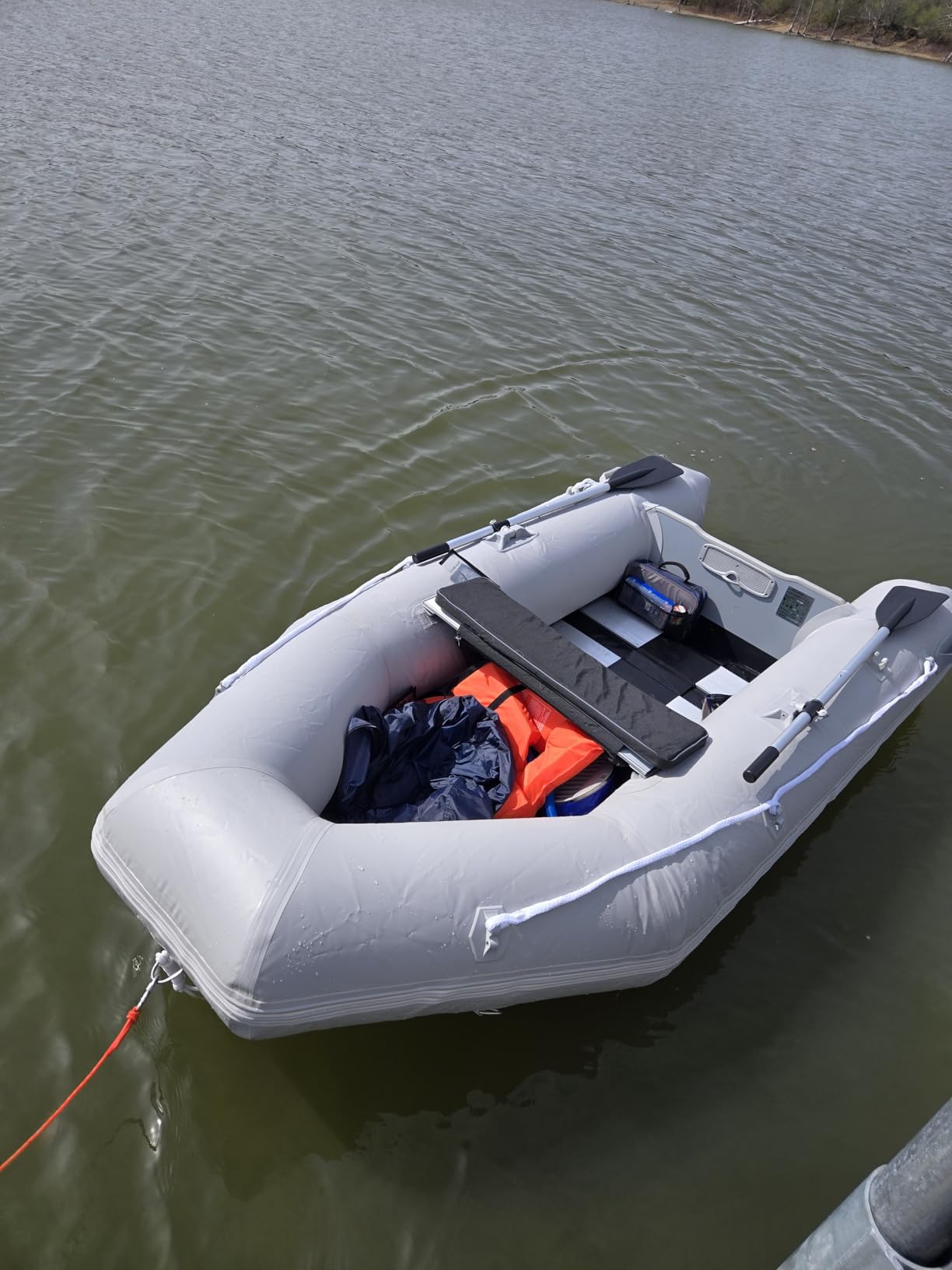 CO-Z 10ft Inflatable Dinghy Boat for 4 Adults, 990lb Capacity Heavy-Duty PVC Raft with Aluminum Floor & Oars, Motor Mount, Kayak-Style Tender for Fishing, Rescue & Water Sports customer photo 1