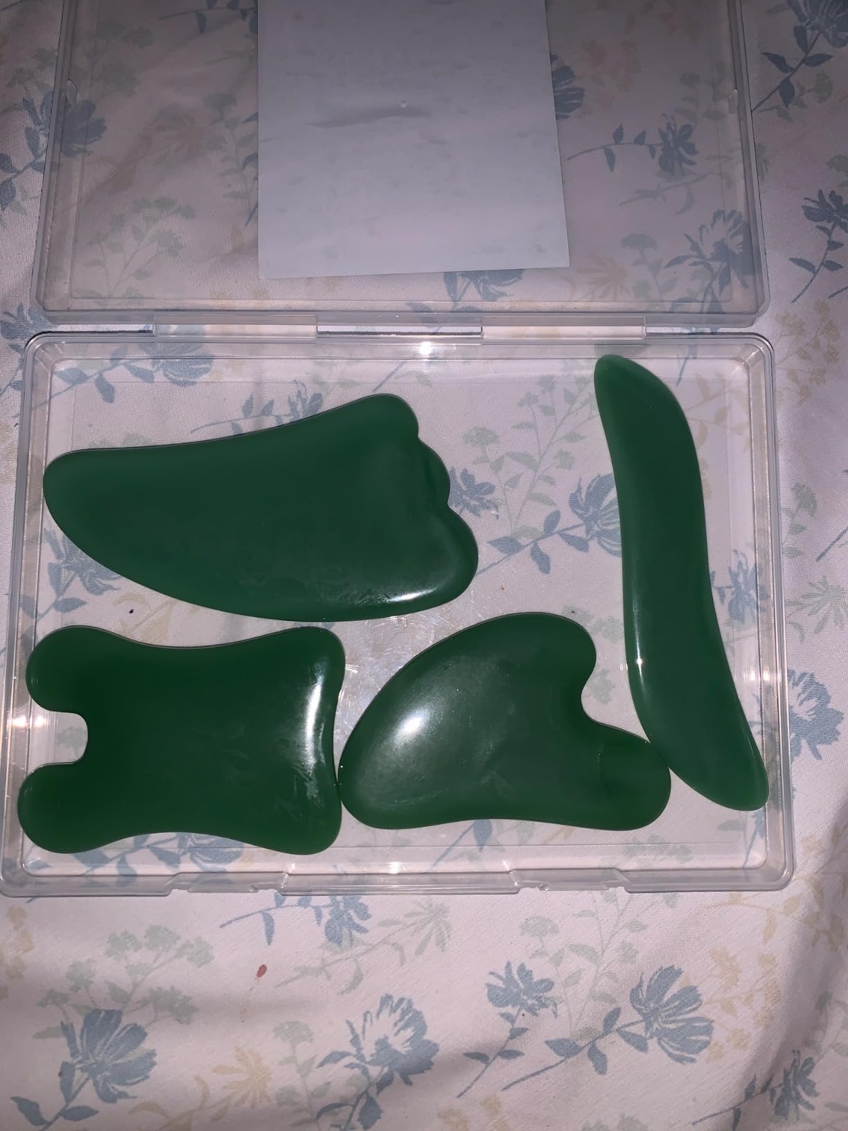 MoHern Gua Sha Massage Tools, 4 Pcs Gua Sha Tools of Multi-Shapes, Guasha Scraping Massage Tools for Face and Body (Light Green) customer photo 2