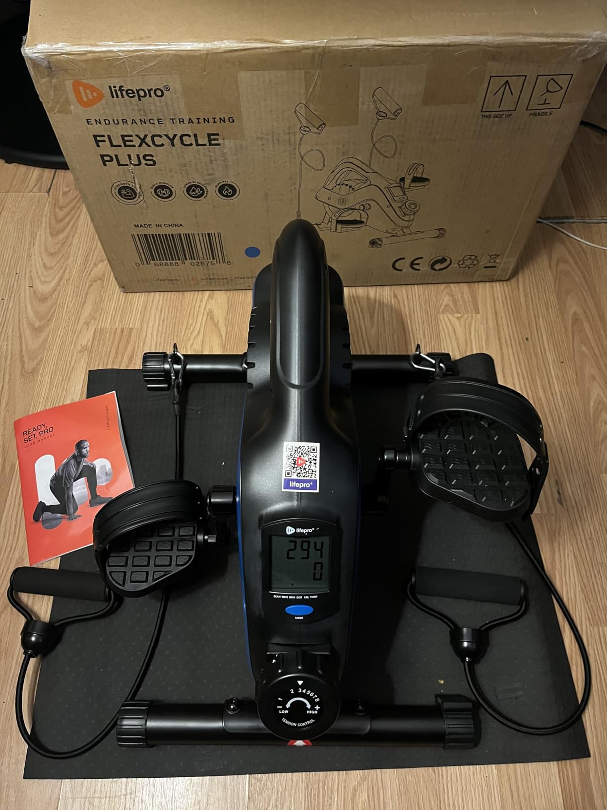 Lifepro Flexcycle Under Desk Elliptical-Pedal Exerciser for Seniors | 8 resistance levels, Bluetooth LCD tracker, non-slip pedals & resistance bands, portable carry handle for home workout customer photo 1