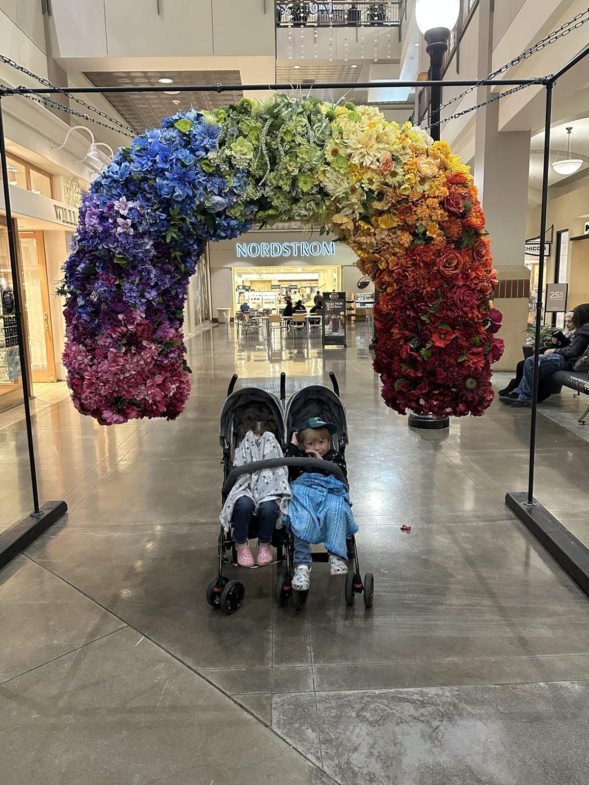 Dream On Me Volgo Side-by-Side Twin Umbrella Toddler Stroller, Black, 5 Point Safety Harness, Smooth Swivel Wheels, Lightweight, Adjustable Double Canopy, Storage Basket, 40 Lb Limit Each Seat customer photo 2