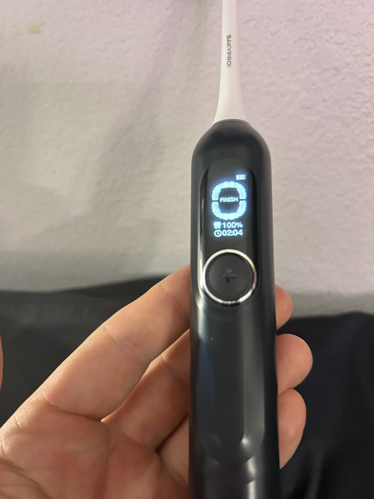 SAKYPRORAL Kids Electric Toothbrush for Teens Tween (6-15Y), Smart AI Screen with Brushing Score, Soft Bristles, Visual Timer for Braces, 150 Days Battery with Travel Case (Blue) customer photo 1