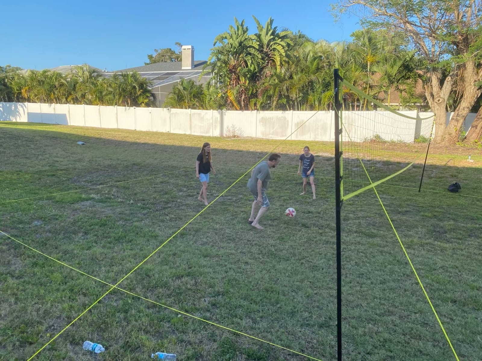 Outdoor Volleyball Net Set for Backyard & Beach, 32FT Regulation Size, Easy Setup Adjustable Height Poles, Portable Net System with PU Volleyball, Pump & Carry Bag customer photo 1