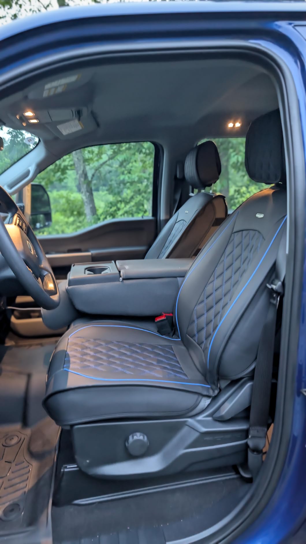 Car Seat Covers for Ford F150 F250 F350 F450 Truck (Black) | Custom Fit 2009-2026 F150 Crew Cab, 2017-2026 F250 F350 F450 Super Duty XLT STX XL Lariat Pickup, Waterproof Leather Full Set customer photo 2