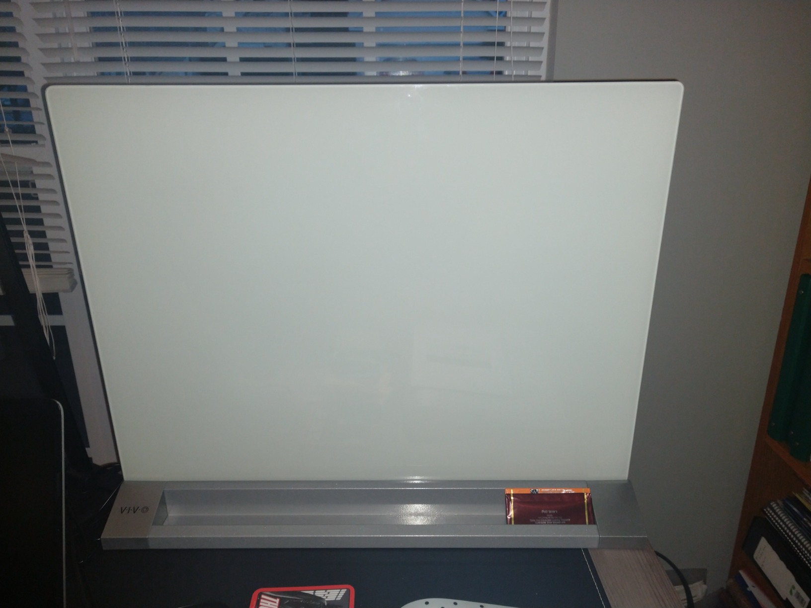 VIVO Freestanding Glass 23 x 19 inch Tabletop Magnetic Dry Erase Board, Portable Privacy Divider, Reversible Double-Sided Whiteboard Panel Partition, Storage Trays, School Home Office, DESK-WB23G customer photo 1