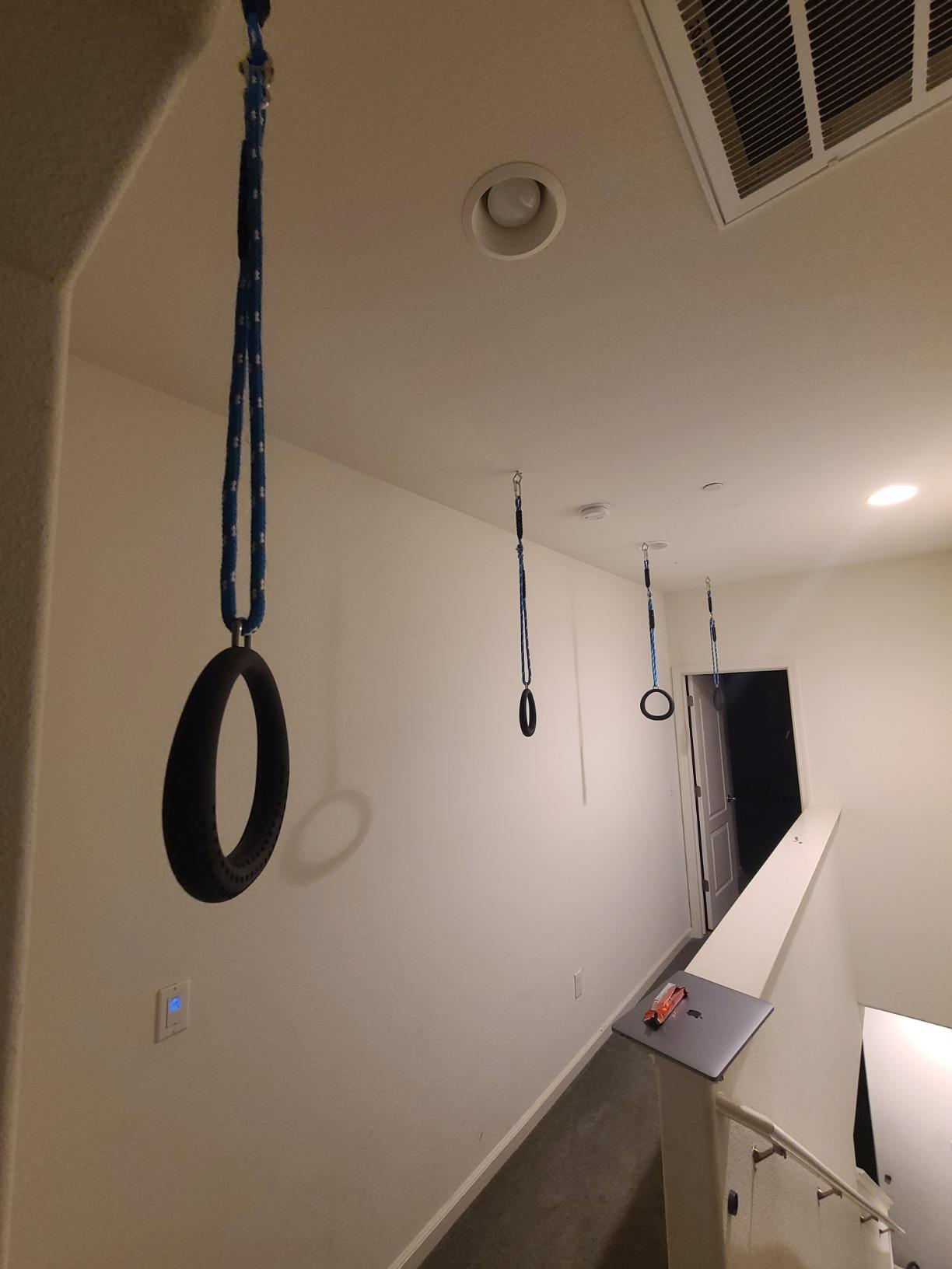 SELEWARE Trapeze Swing Rings, Gymnastics Rings for Swingset | Non Slip Grip, Outdoor Play, Gymnastics Training and Ninja Warrior Courses customer photo 2