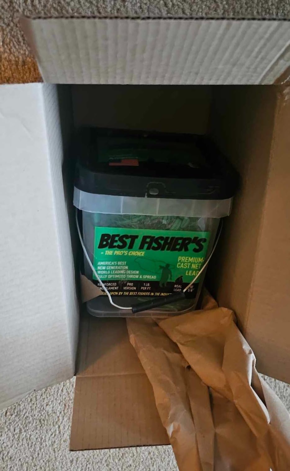 Best Fisher's Core - American Pro Cast Net - 2026 Rebranded - SuperSink 4ft/6ft/8ft/10ft/12ft - 3/8 Mesh - Real Lead 1-lbs/ft Double Line - Premium Cast Nets for Fishing - Book & Utility Box customer photo 2