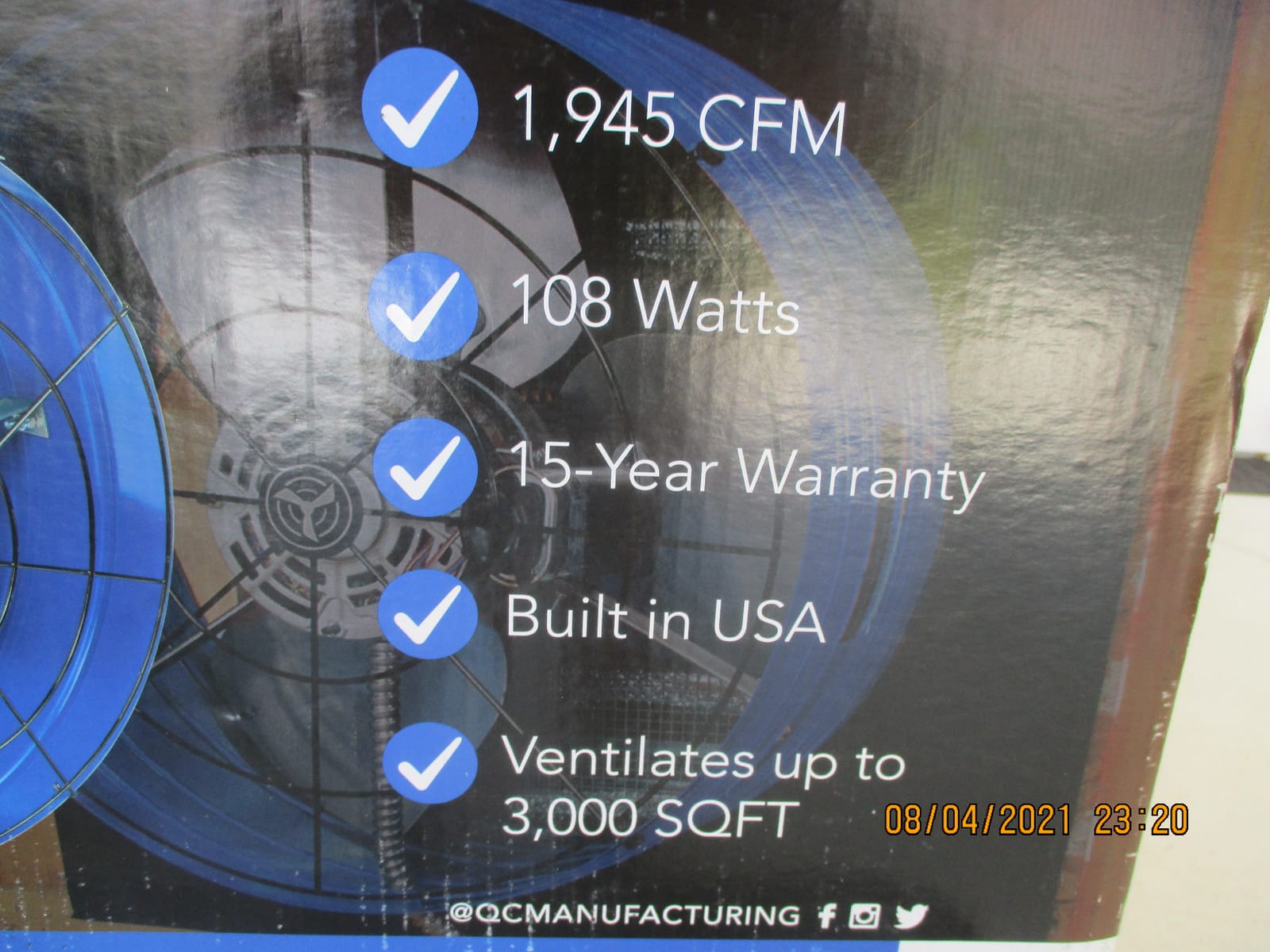 Quietcool AFG PRO-2.0 Attic Fan for Gable Vents - 1945 CFM - Adjustable Thermostat - 20ft Power Cord - Plug-and-play - Two Speed Capable customer photo 2