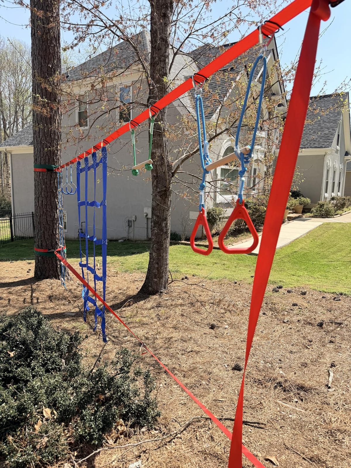 Dripex 65FT Ninja Warrior Obstacle Course for Kids - Double Longest Slacklines with 10 Most Complete Accessories customer photo 2