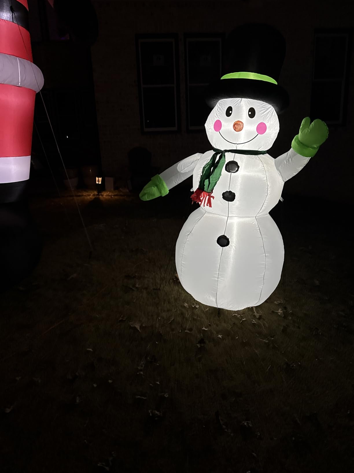7 FT Christmas Inflatables Snowman Outdoor Yard Decorations, Christmas Blow up Snow Man with LED Lights & Black Hat, Winter Outside Decor for Holiday Party Patio Garden Lawn, Xmas New Year Kids Gifts customer photo 1