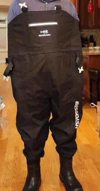 BASSDASH 3D Boot Foot Game Wader Ultra High Strength Nylon PVC Fishing Hunting Chest Waders for Men customer photo 1
