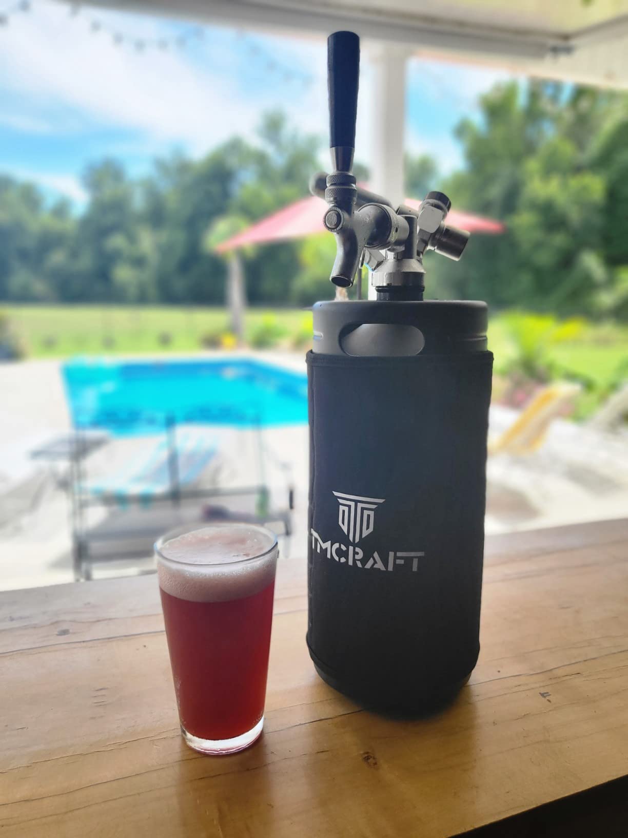 TMCRAFT 128oz Mini Keg Tap System, Stainless Steel Growler, Matte Black | Mini Keg with Cooler Jacket, Portable Size Home Dispenser System, Food Grade Stainless Steel Keeps Fresh and Carbonation customer photo 2